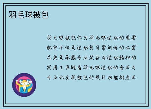 羽毛球被包